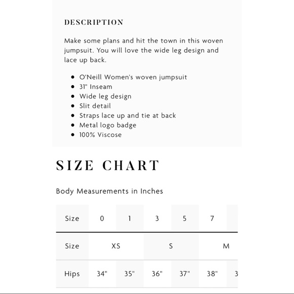 NWT O’Neill SHAYNE JUMPSUIT BLK XS - Picture 9 of 9